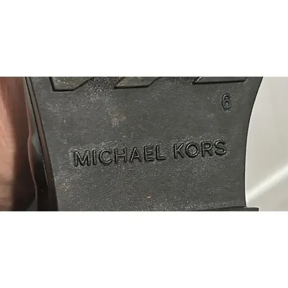 Michael Kors Rain Boots Size 6 Black Rubber & Neoprene. MK Silver Charm Logo. - Picture 8 of 8